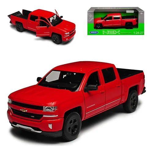 1/24 2017 CHEVROLET SILVERADO RED (NEX) - WELLY