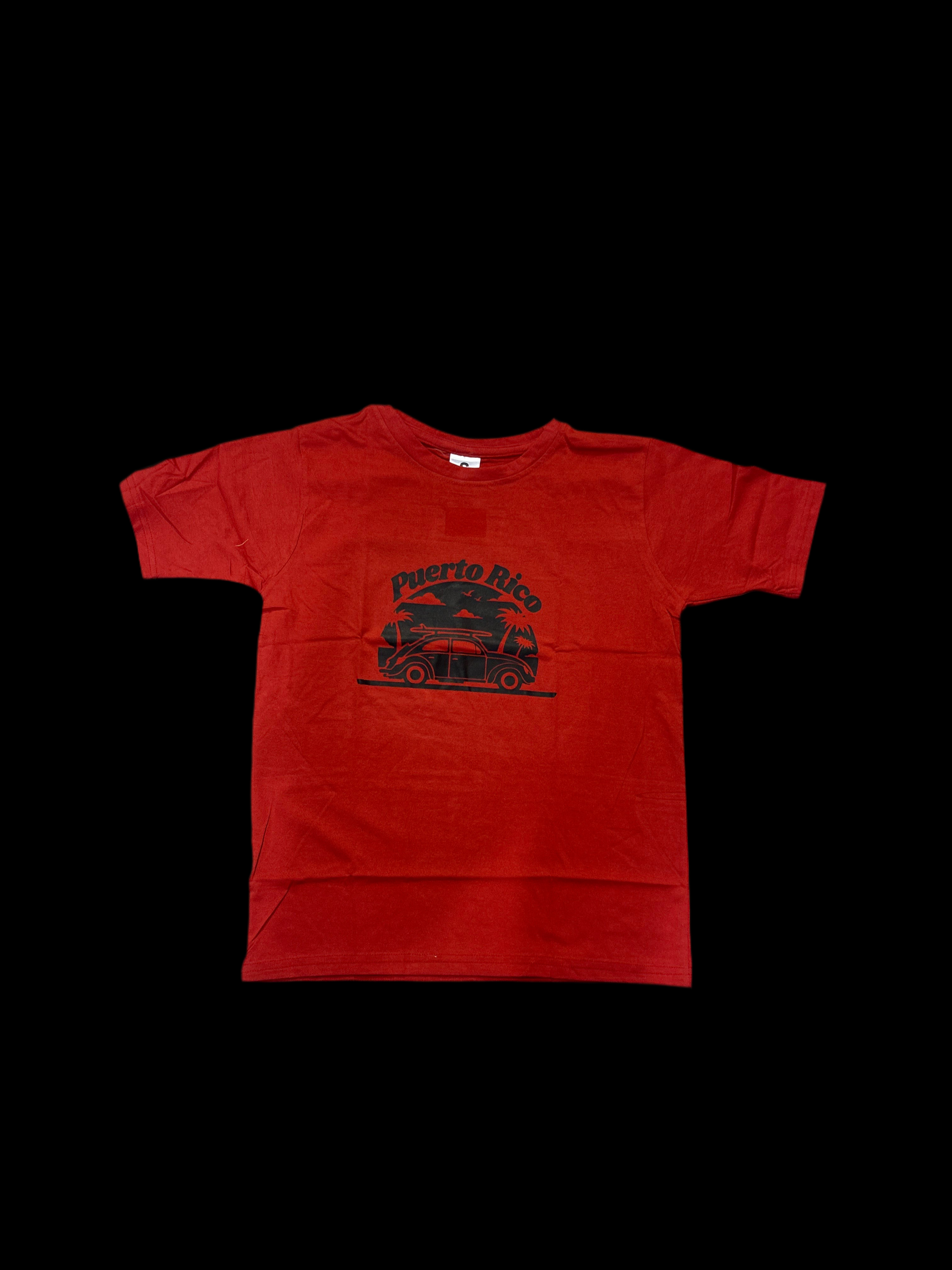 PUERTO RICO RED TSHIRT VOLKSWAGEN DESIGN - CAMISA DE PUERTO RICO CON DISEÑO DE VOLKSWAGEN