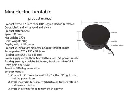 MINI TURNTABLE DISPLAY - USB/BATTERY COMPATIBLE