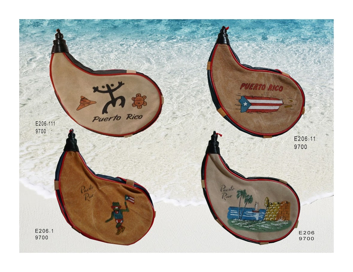 BOTA DE BEBER VINO CON MAPA DE PUERTO RICO