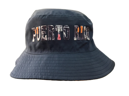 SOMBRERO REVERSIBLE DE PUERTO RICO- PUERTO RICO FLOWER BUCKET HAT REVERSIBLE ISLAND