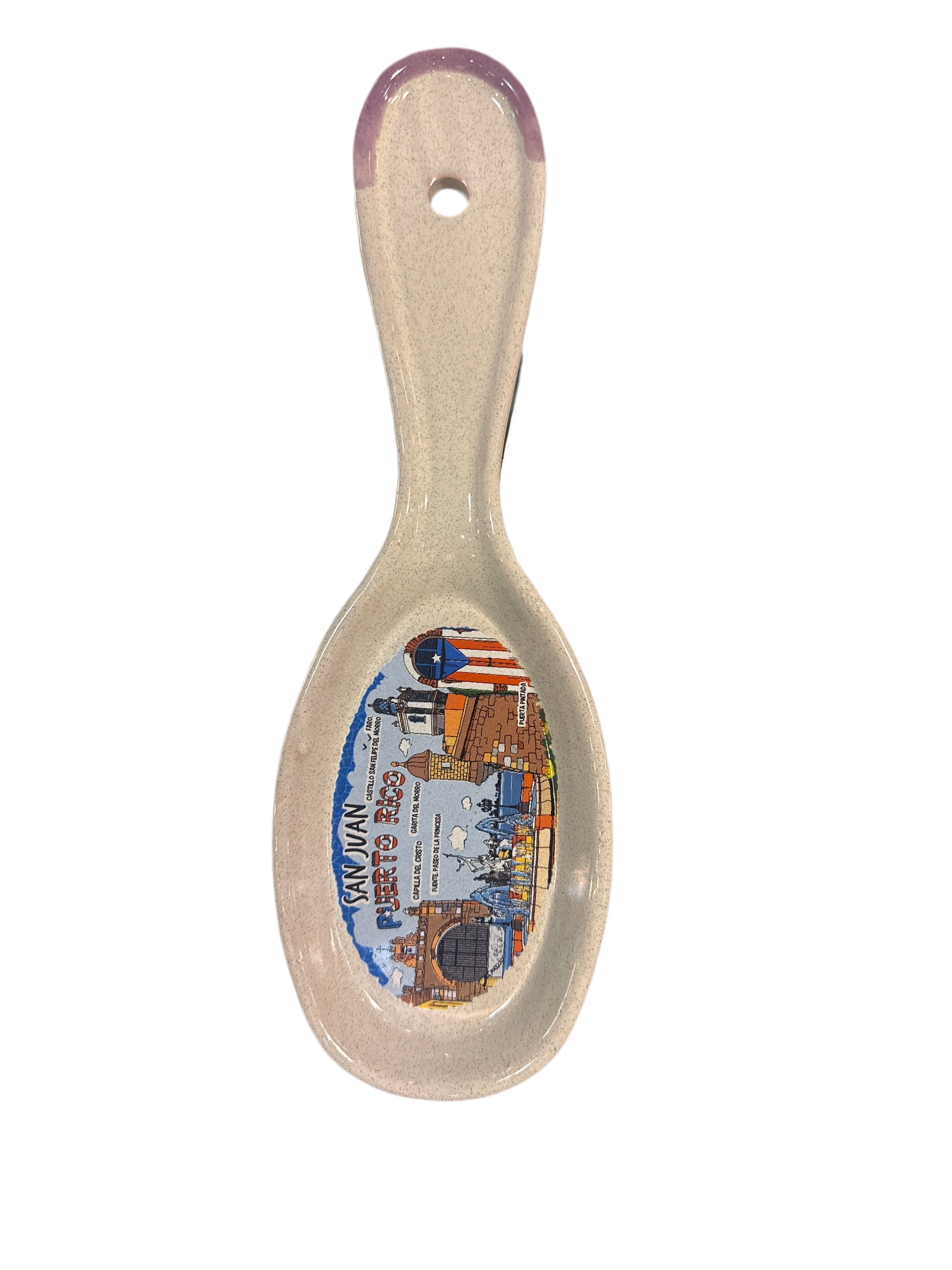 CUCHARON DE PR. - SPOON REST OF PUERTO RICO. POSA CUCHARA