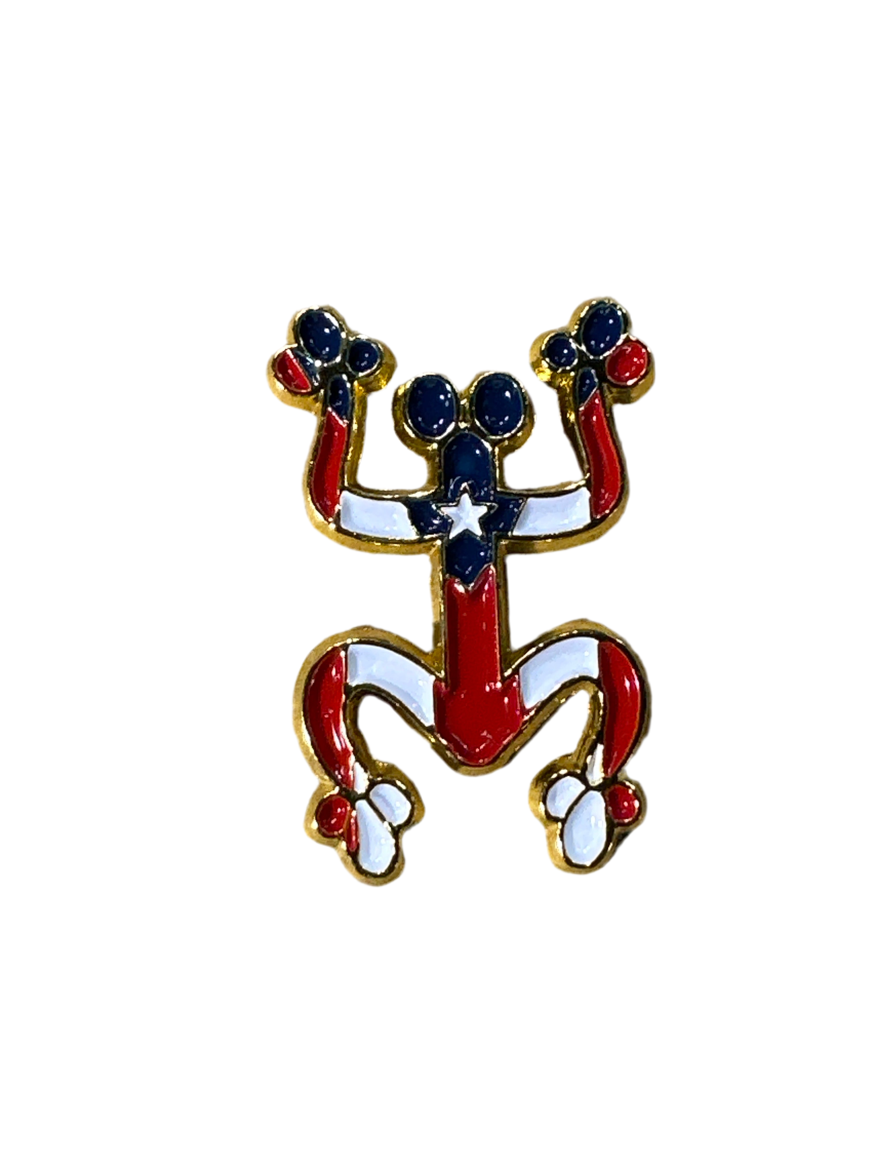 PIN DE COQUI TAINO CON BANDERA DE PUERTO RICO