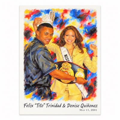 TITO TRINIDAD & DENISE QUIÑONES BOXING TRADING CARD / TARJETA COLECCIONABLE BOXEADOR TITO TRINIDAD DE PUERTO RICO