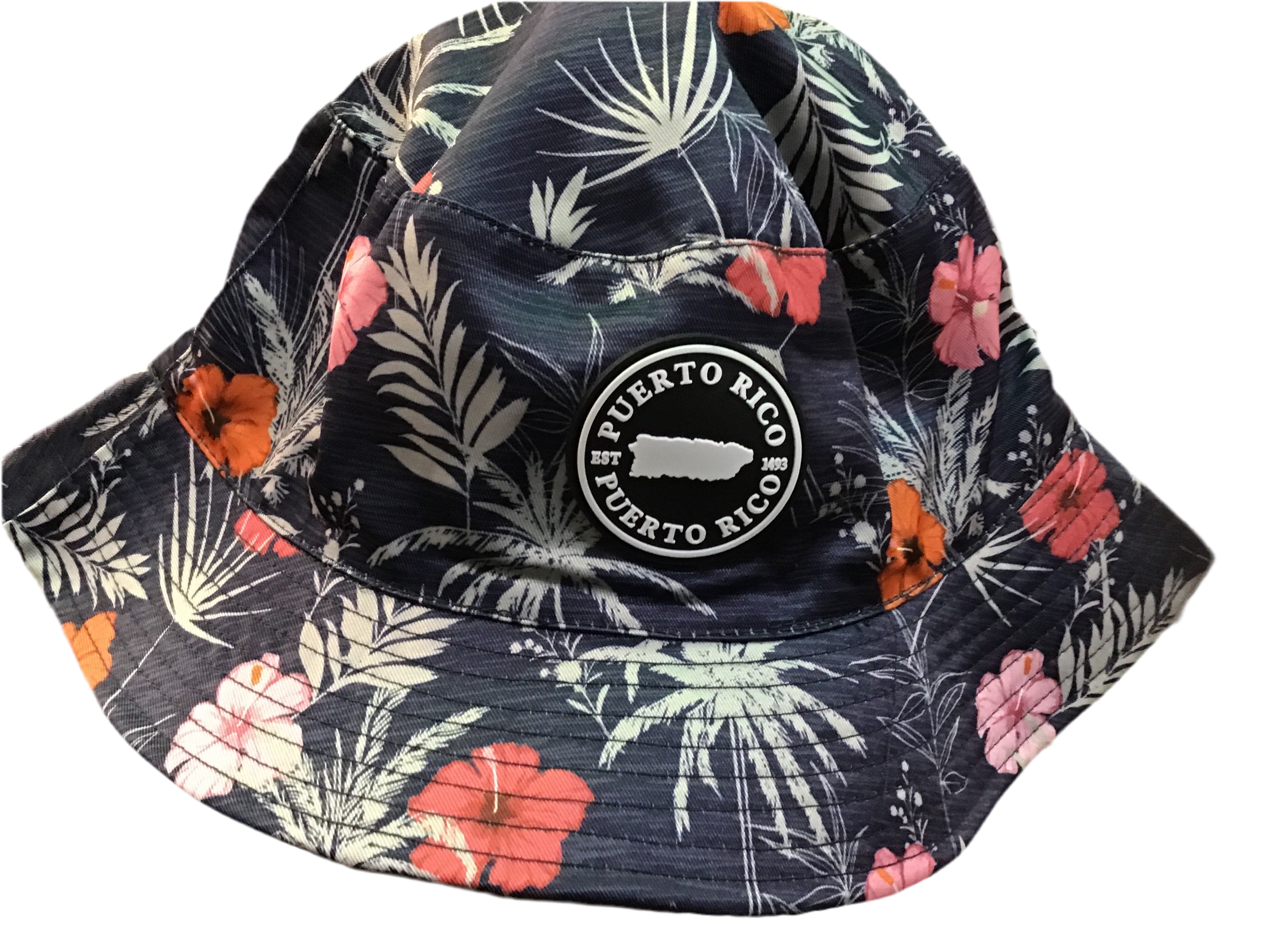 SOMBRERO REVERSIBLE DE PUERTO RICO- PUERTO RICO FLOWER BUCKET HAT REVERSIBLE ISLAND