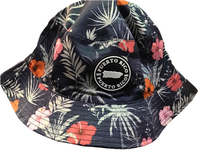 SOMBRERO REVERSIBLE DE PUERTO RICO- PUERTO RICO FLOWER BUCKET HAT REVERSIBLE ISLAND