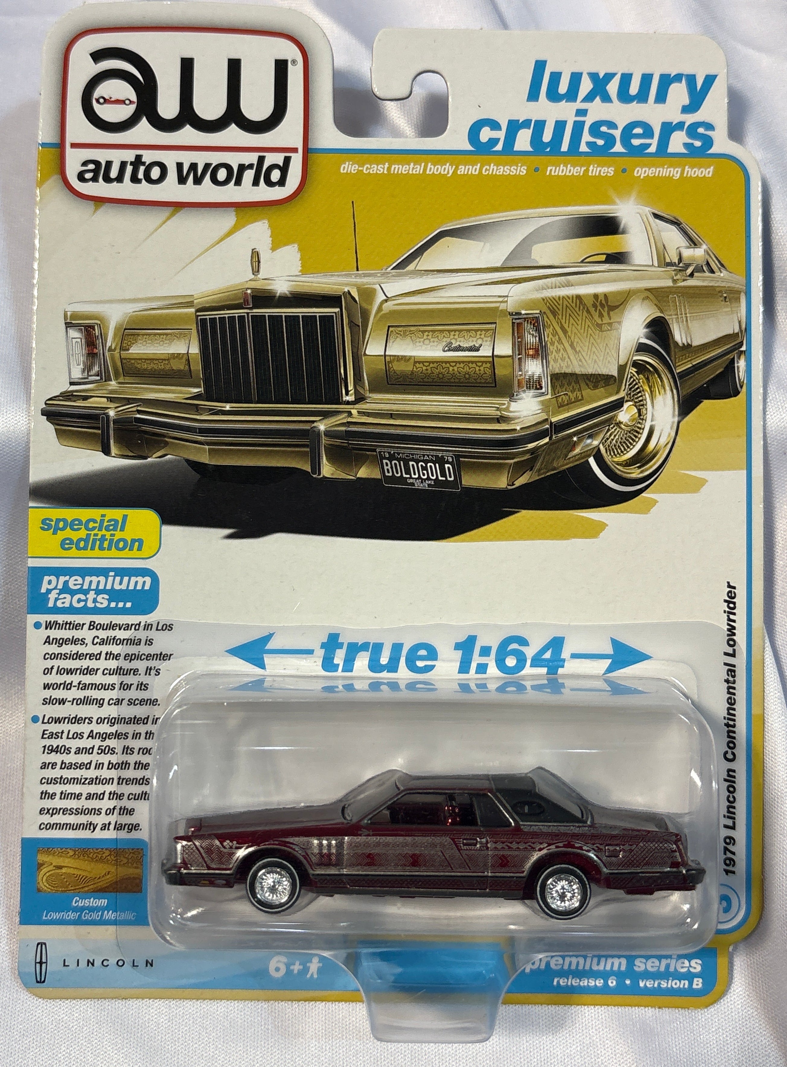 1/64 1979 LINCOLN CONTINENTAL LOWRIDER “CHASE” (RED VARIATION) - LUXURY CRUISERs (Copy)