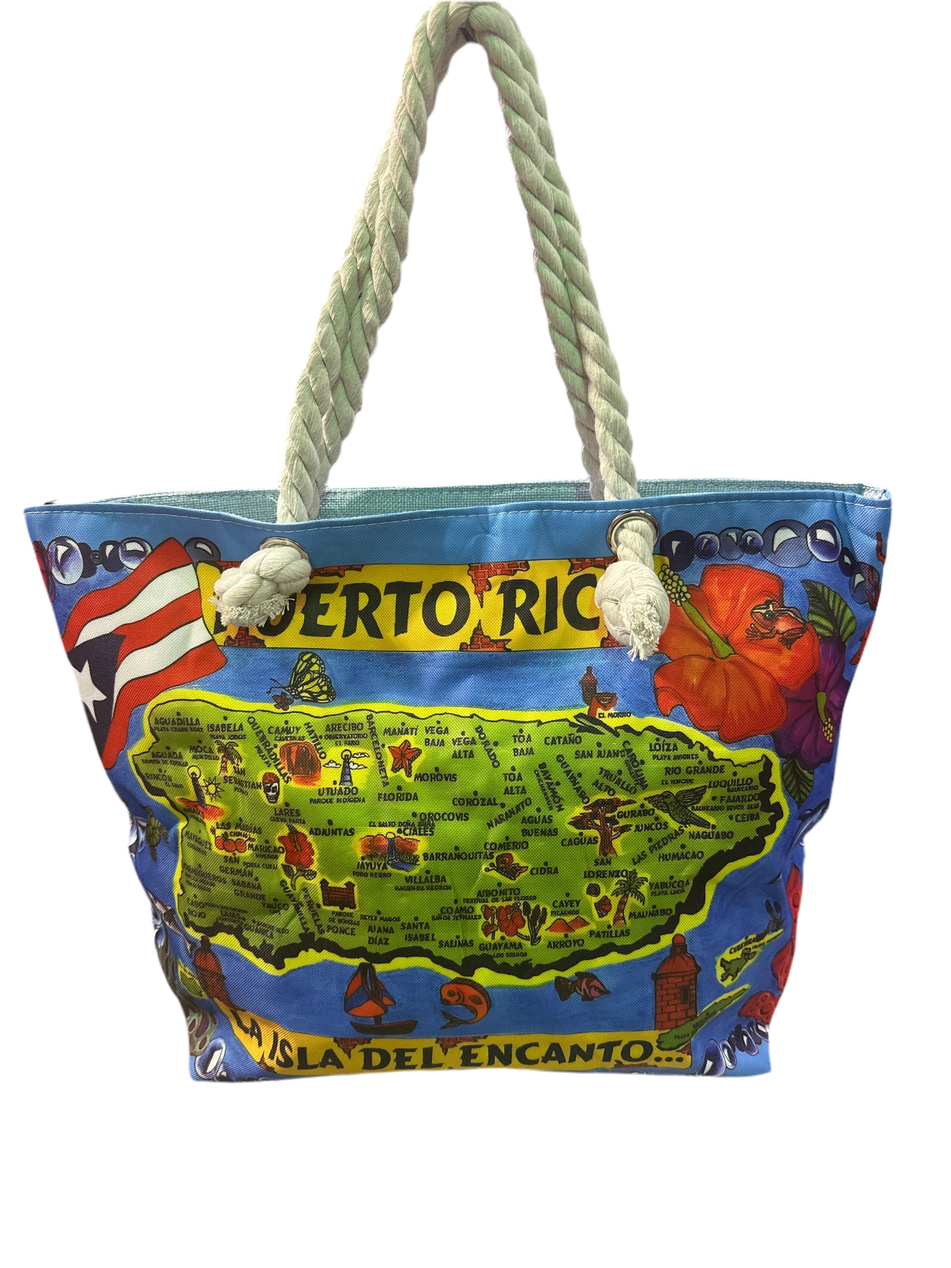 BOLSA DE PLAYA CON PUEBLOS DE PUERTO RICO