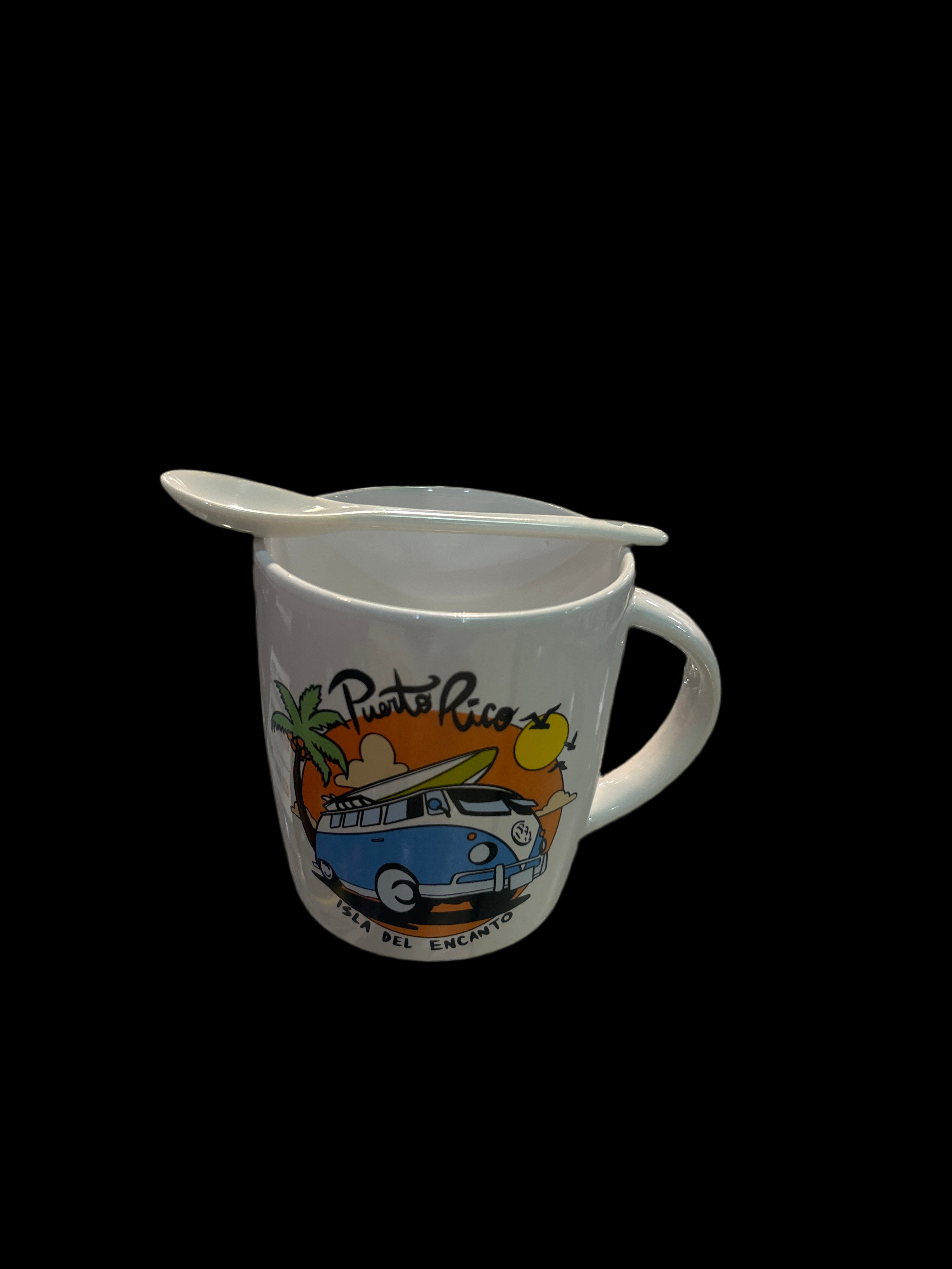 PUERTO RICO VOLKSWAGEN VAN MUG WITH SPOON