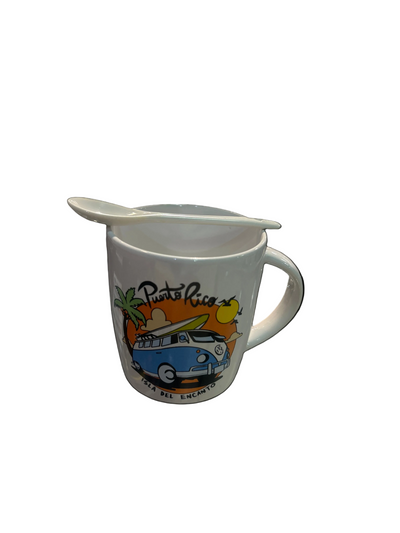 PUERTO RICO VOLKSWAGEN VAN MUG WITH SPOON