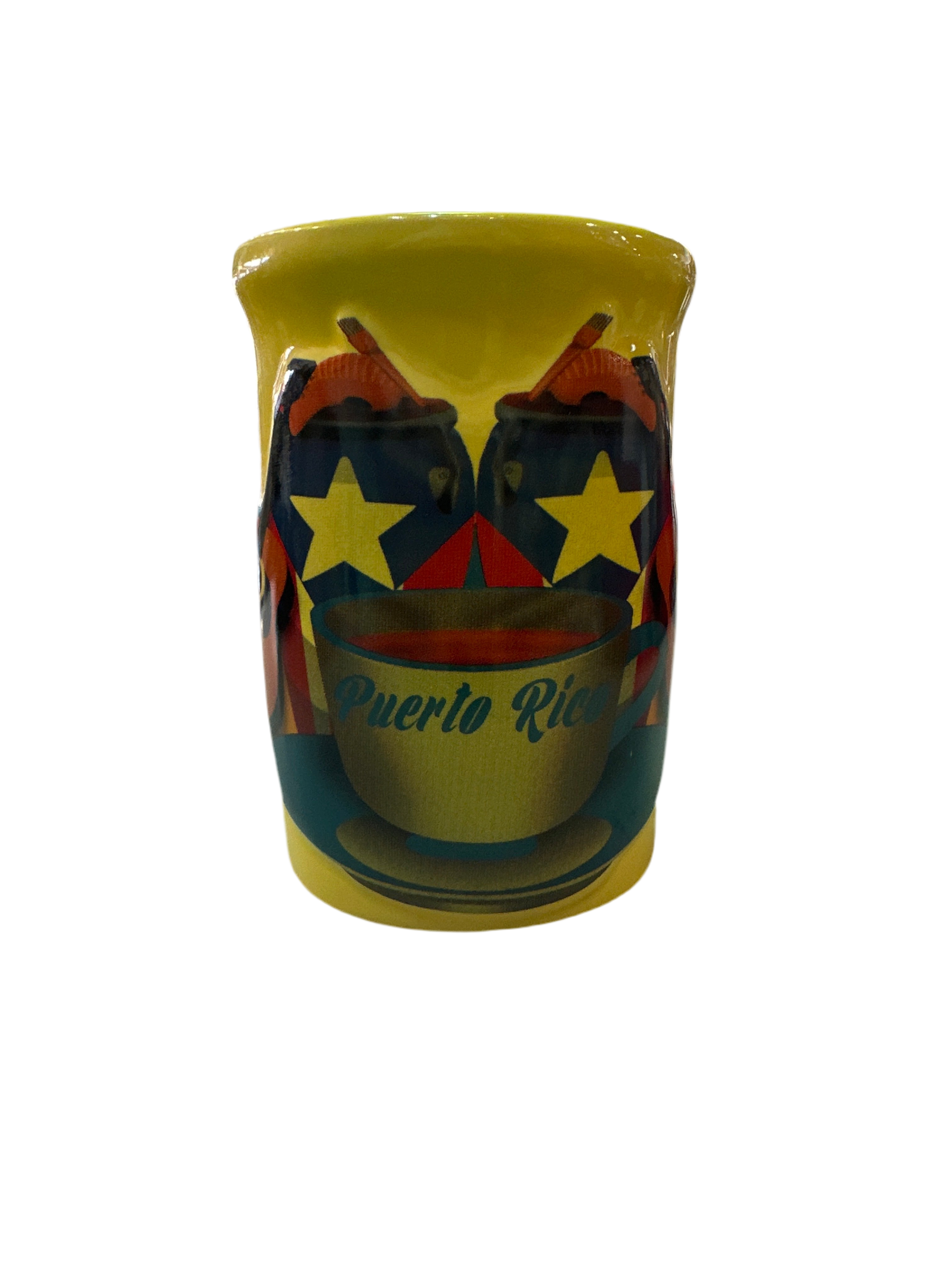 PUERTO RICO MUG INSTRUMENTS EMBOSSED - TAZA DE INSTRUMENTOS DE PUERTO RICO AL RELIEVE