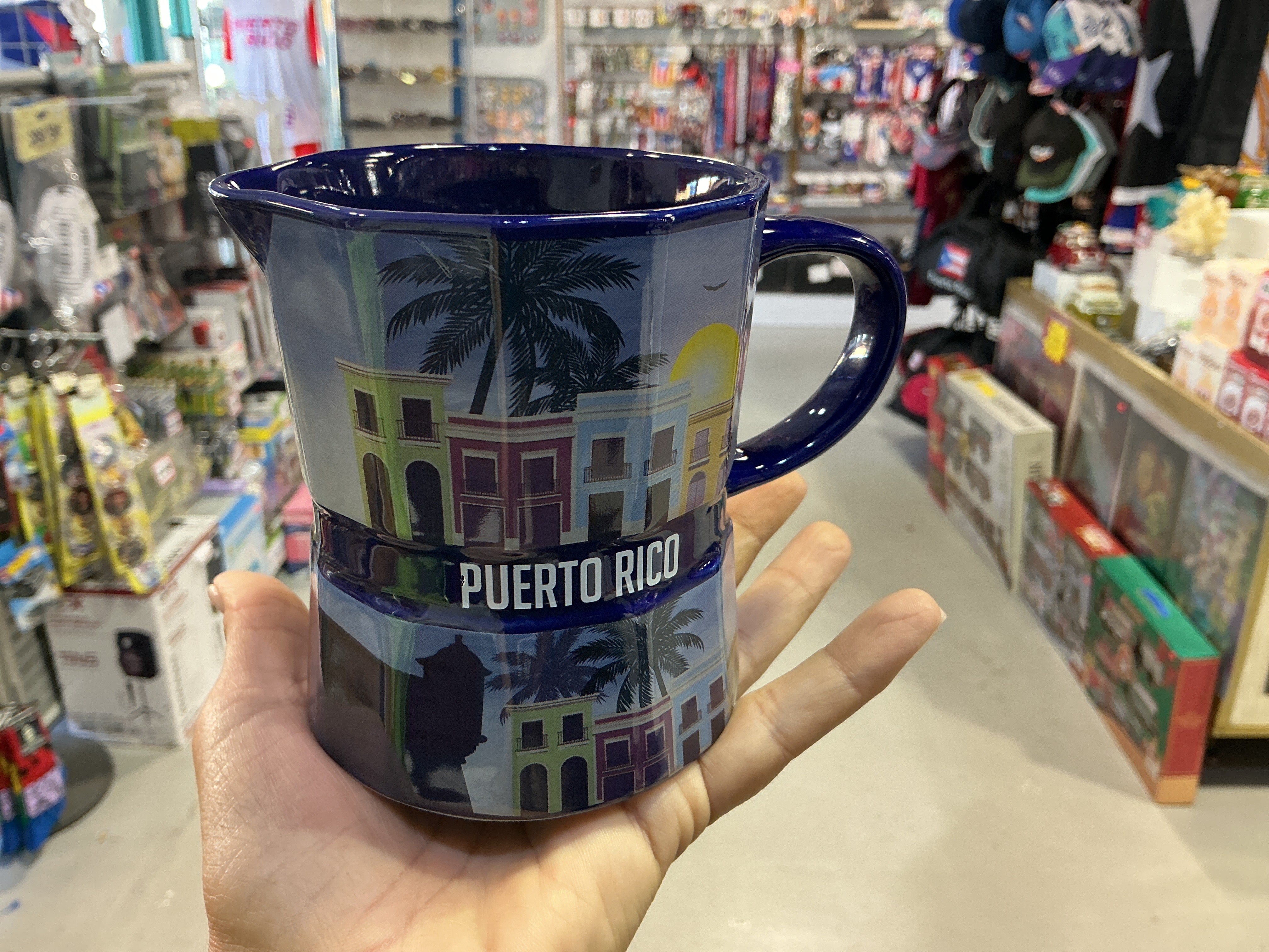 TAZA  GRECA/ AZUL ROYAL CASITAS DE SAN JUAN