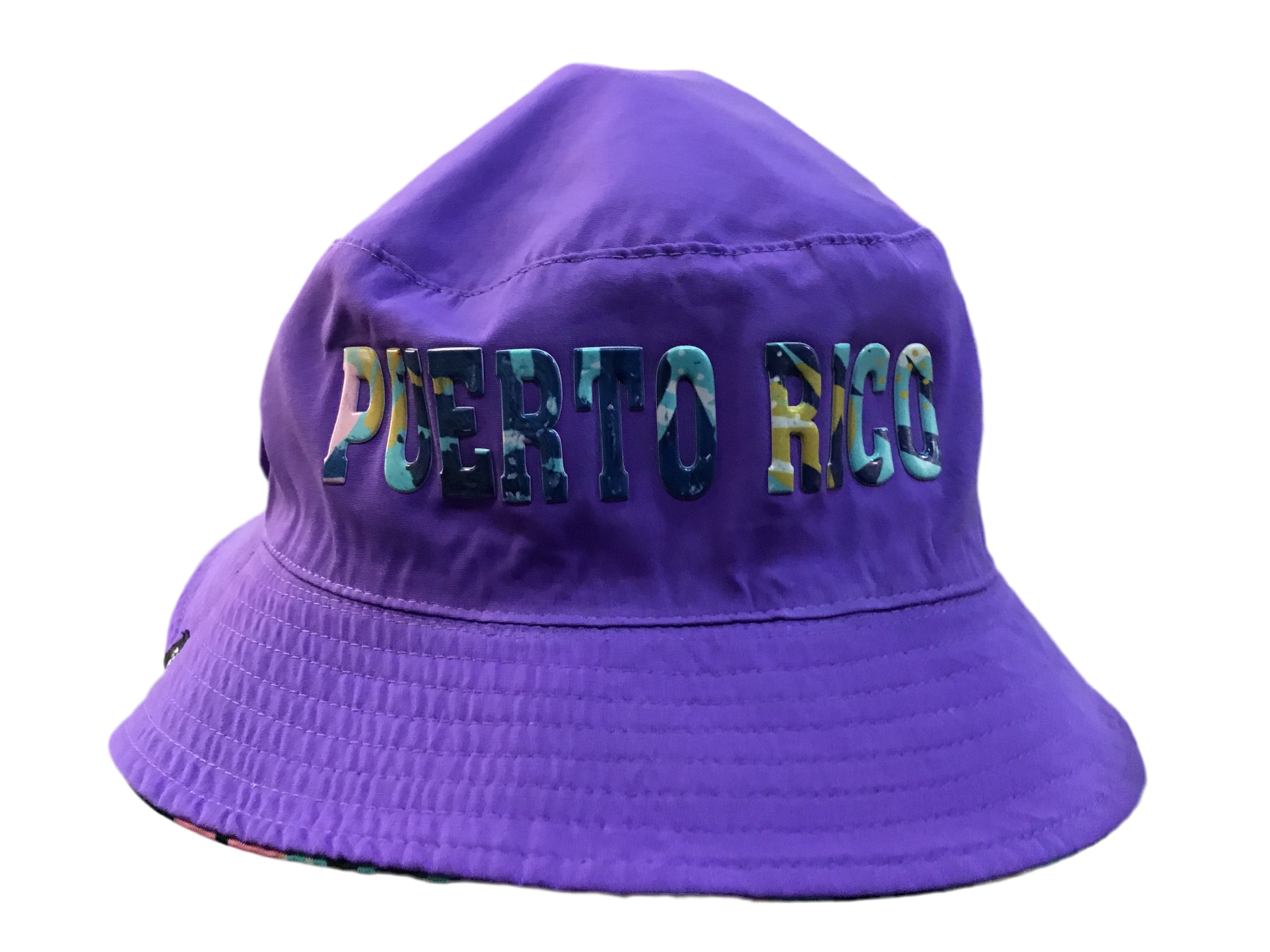 SOMBRERO REVERSIBLE DE PUERTO RICO- PUERTO RICO FLOWER BUCKET HAT REVERSIBLE