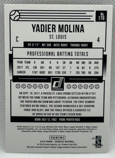 2018 PANINI DONRUSS YADIER MOLINA #176