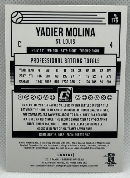 2018 PANINI DONRUSS YADIER MOLINA #176