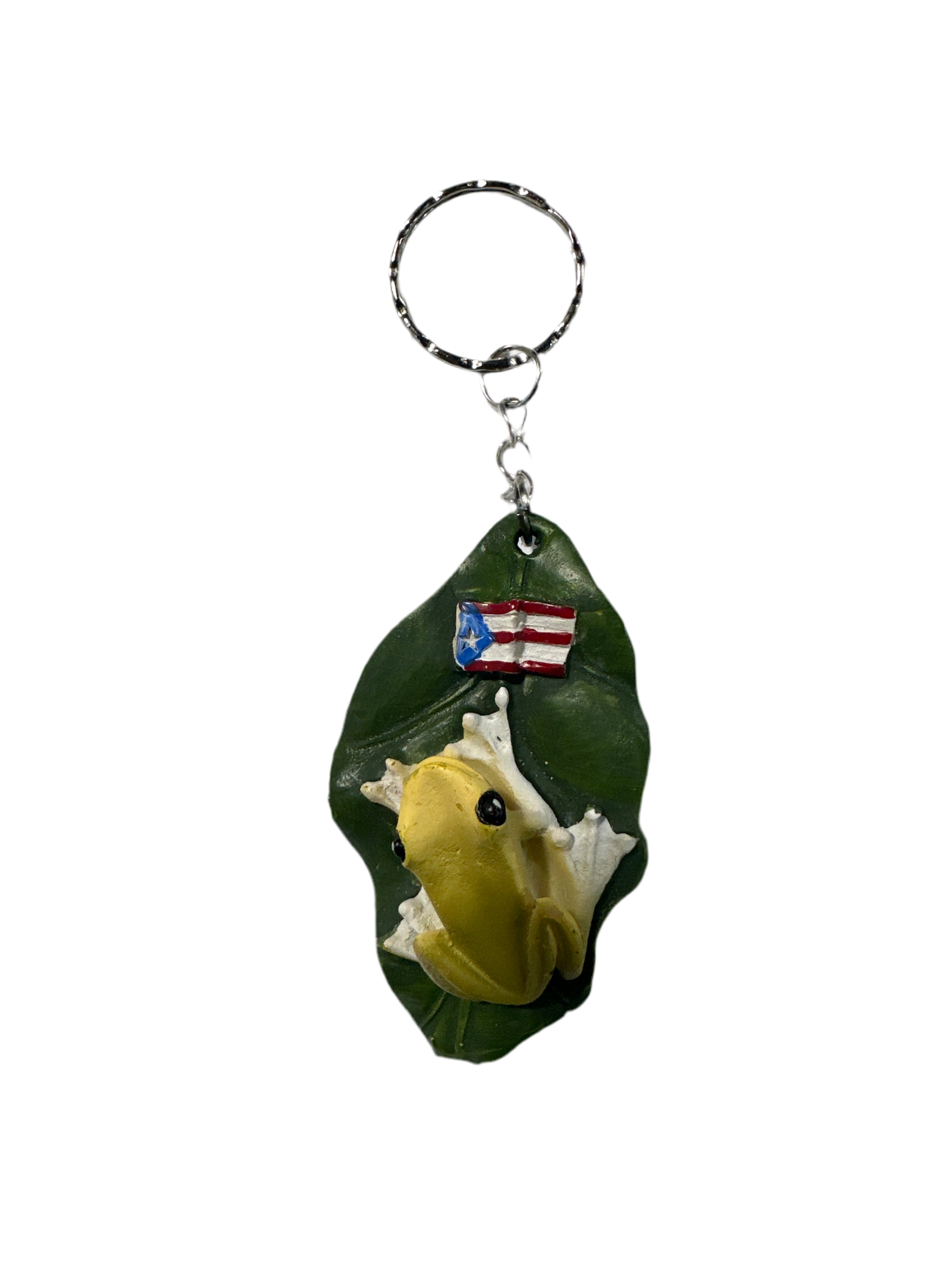 LLAVERO COQUI HOJA- KEYCHAIN COQUI IN A LEAF