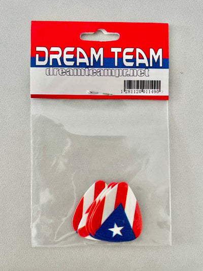 5 PCS SET PAJUELAS PARA GUITARRA O CUATRO CON BANDERA DE PUERTO RICO