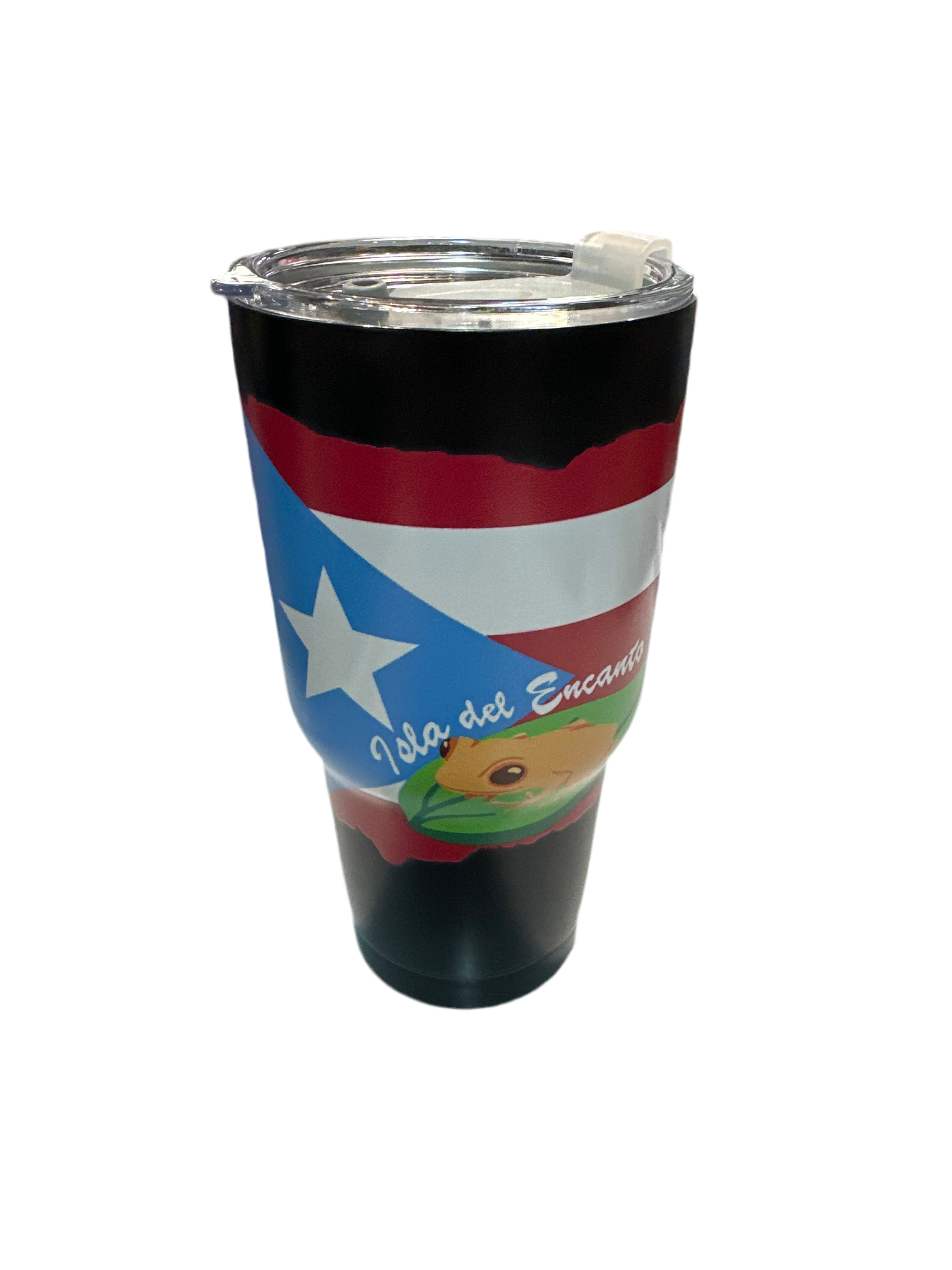 THERMAL MUG - PUERTO RICO FLAG WITH GARITA AND COQUI