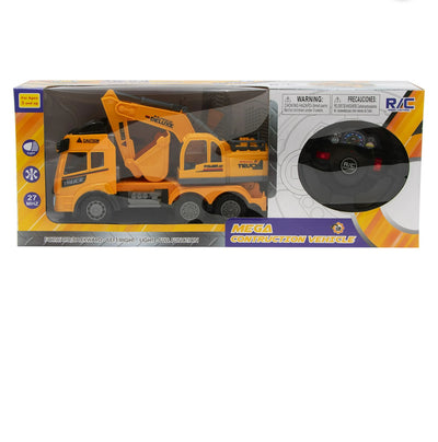 MEGA BUILDER CONSTRUCTION VEHICLE TRUCK/ CRANE M/ DIGGER REMOTE CONTROL TOY WITH LIGHTS
