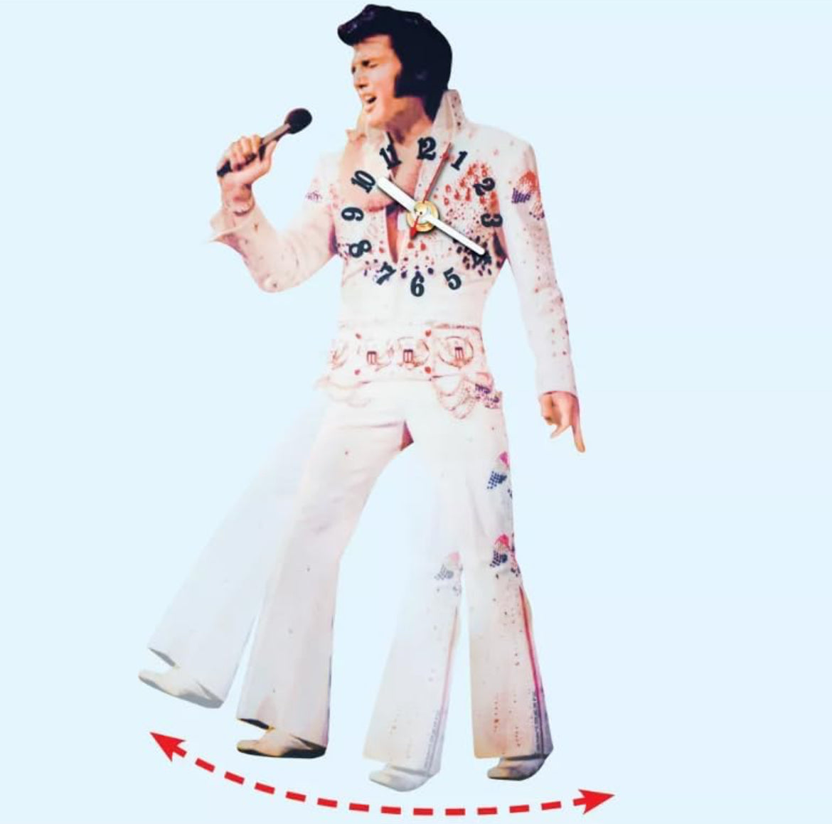 ELVIS PRESLEY SWINGING LEGS WALL CLOCK