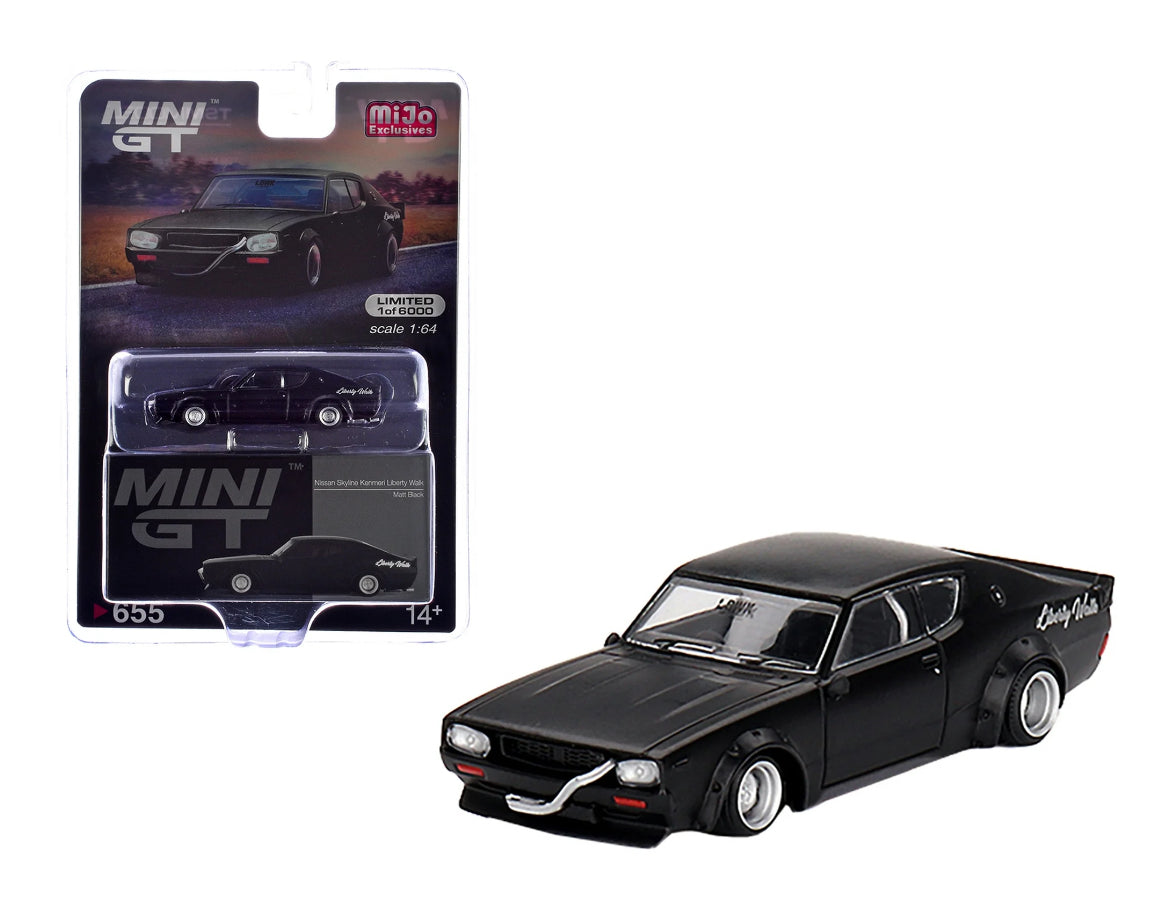 1/64 NISSAN SKYLINE KENMERI LIBERTY WALK - MATT BLACK