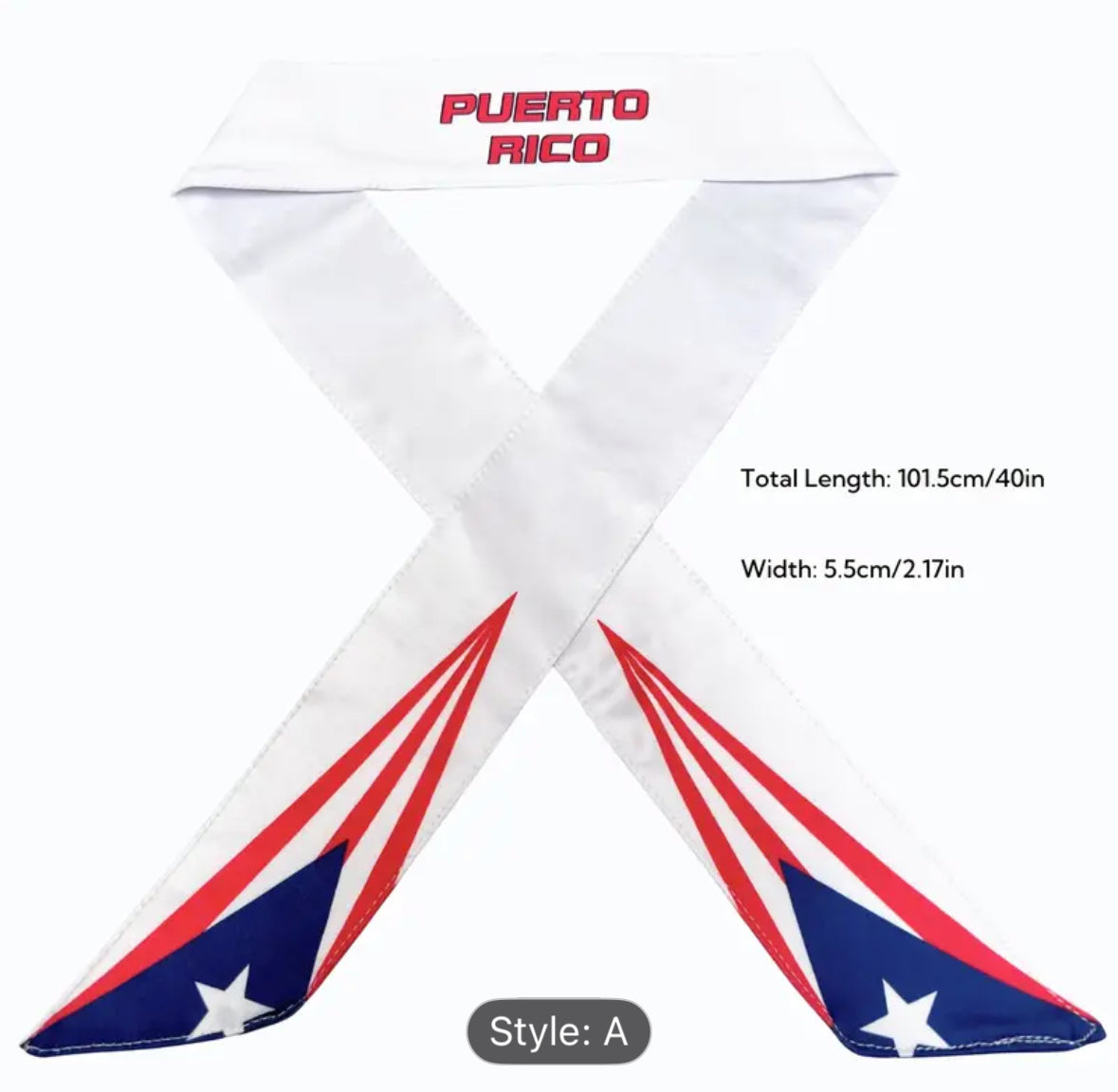 PUERTO RICO WHITE HEAD BAND WITH FLAG