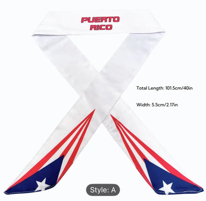 PUERTO RICO WHITE HEAD BAND WITH FLAG