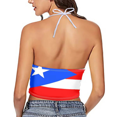 WOMEN’S HALTER TOP / BACKLESS WITH PUERTO RICO FLAG