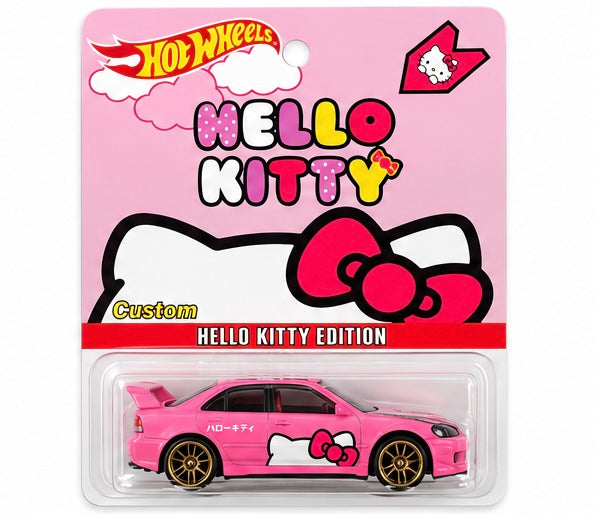 1/64  HONDA CIVIC SI HELLO KITTY CUSTOM HOT WHEELS