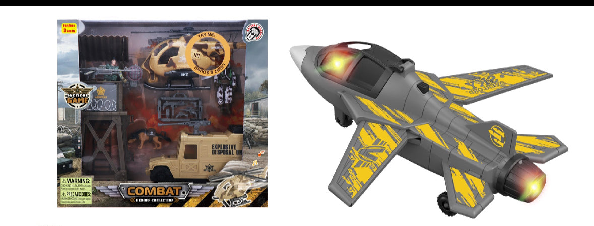 MILITARY PLAY SET WITH LIGHTS & SOUND BATTERY OPERATED TEM # CF-18DK