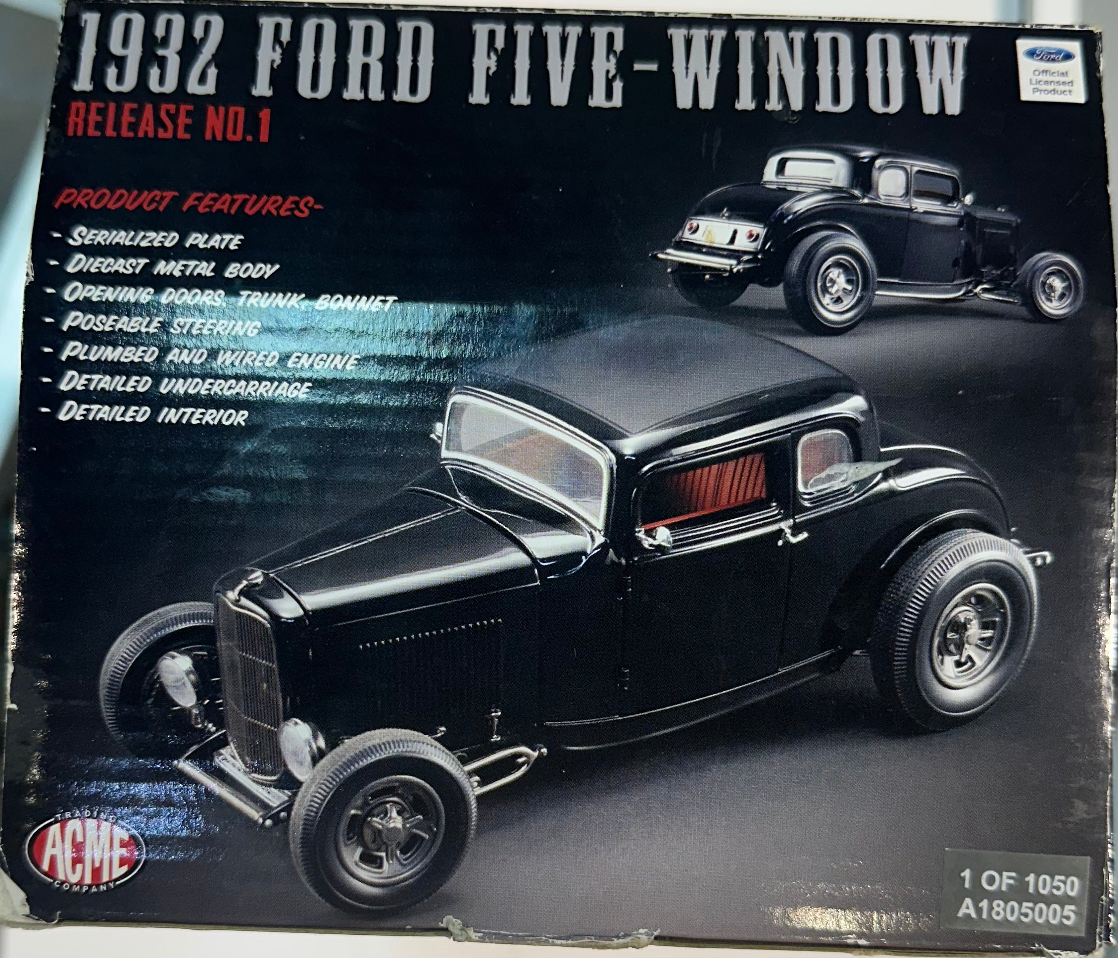 1/18 1932 FORD FIVE WINDOW RELEASE (1 OF 1050 PCS)