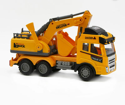 MEGA BUILDER CONSTRUCTION VEHICLE TRUCK/ CRANE M/ DIGGER REMOTE CONTROL TOY WITH LIGHTS