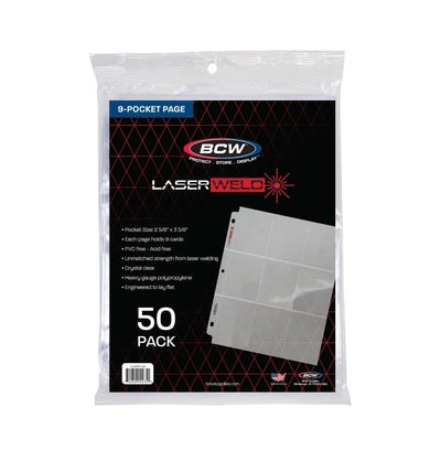 BCW 9 POCKET PAGE 50 PACK LASER WELD