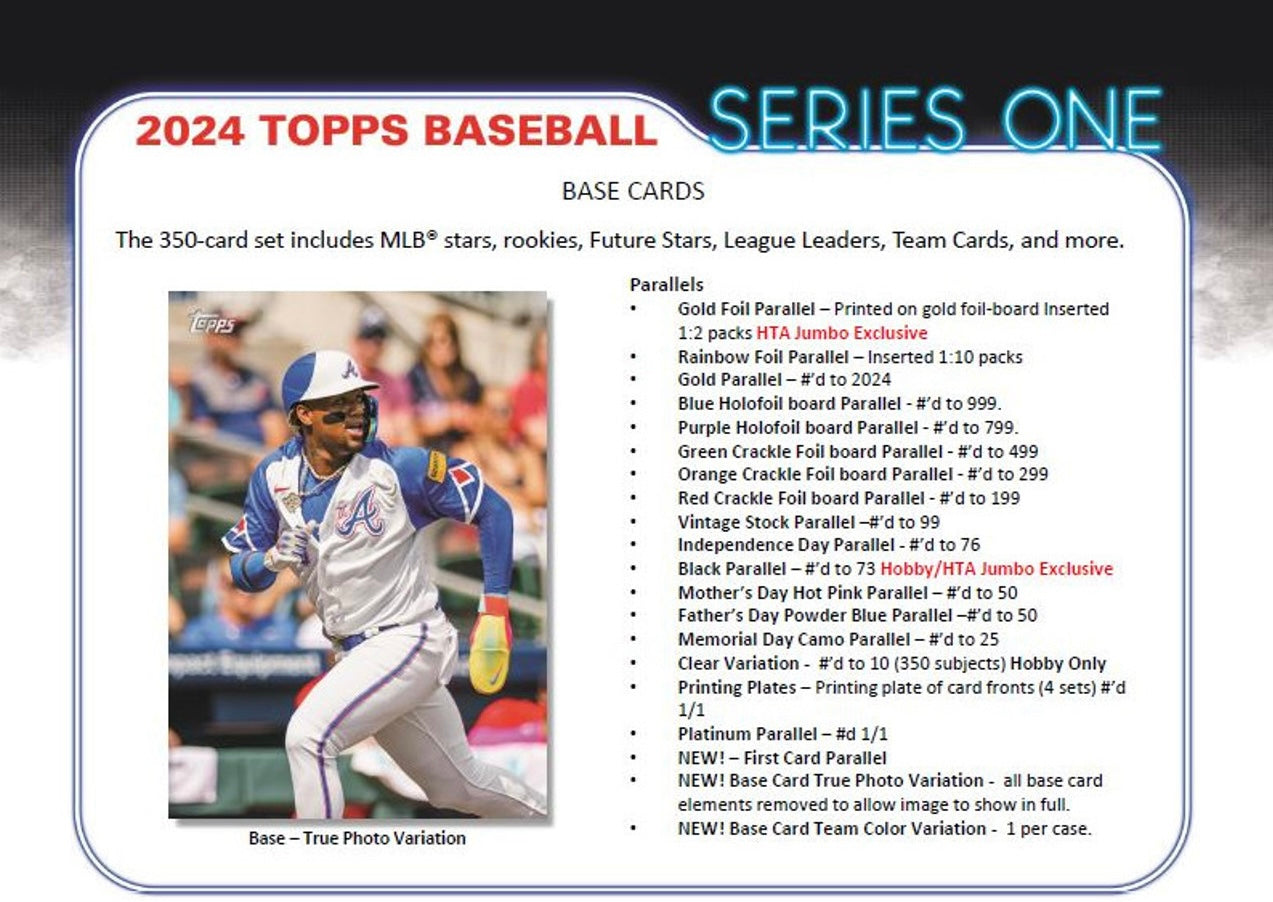 MLB - SERIE 1 TOPPS 2024 - 14 TARJETAS POR PAQUETE