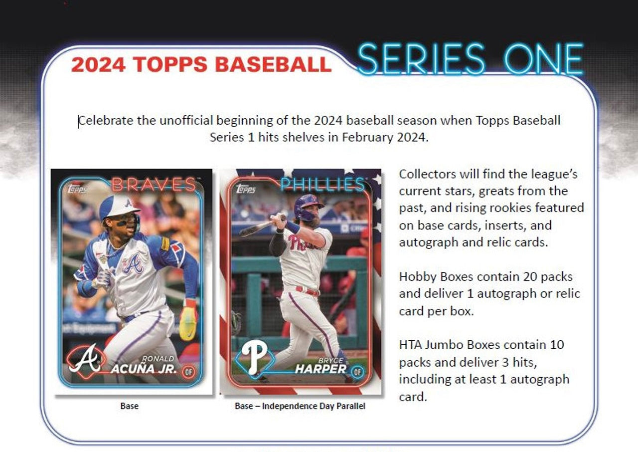 MLB - SERIE 1 TOPPS 2024 - 14 TARJETAS POR PAQUETE