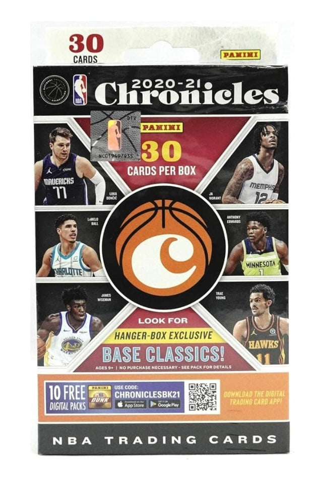 2020-21 CHRONICLES HANGER BOX 30 NBA TRADING CARDS