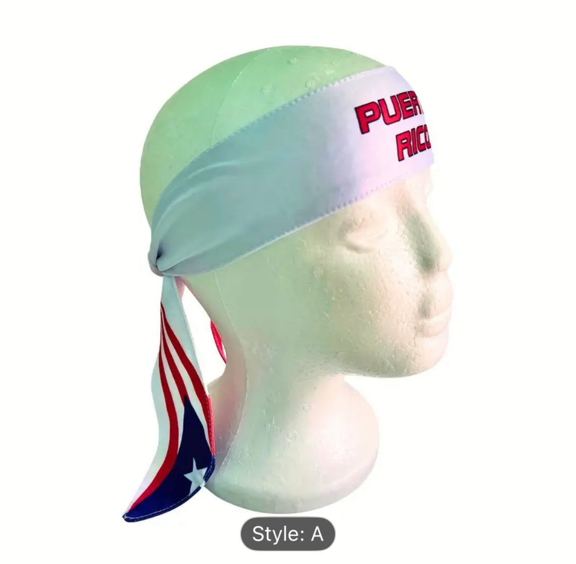 PUERTO RICO WHITE HEAD BAND WITH FLAG