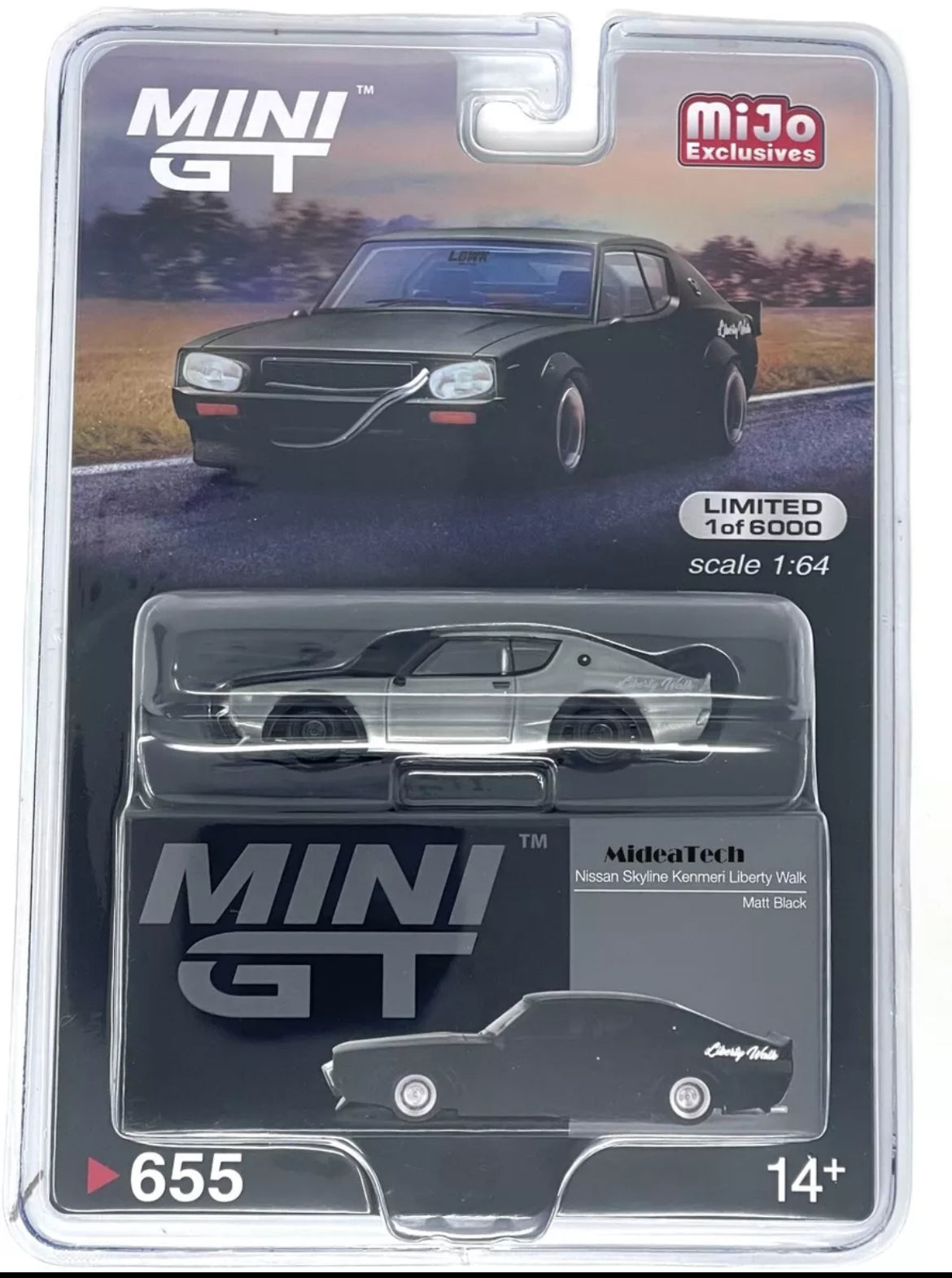 1/64 NISSAN SKYLINE KENMERI LIBERTY WALK - MATT BLACK “CHASE” (RAW EDITION)