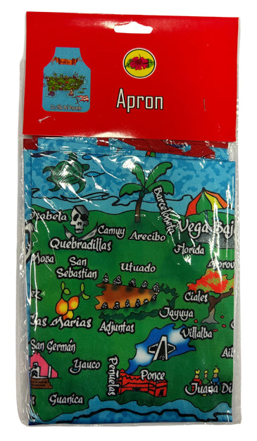PUERTO RICO MAP KITCHEN APRON
