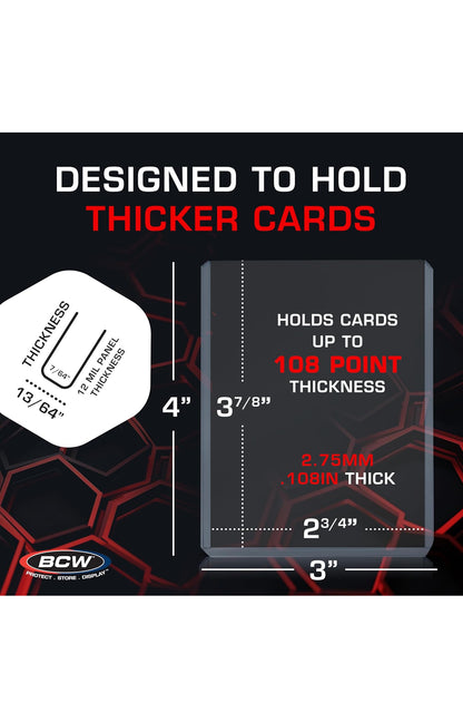 TOPLOAD HOLDER 3x4 2.75MM 108 PT. THICK CARD 10 PACK