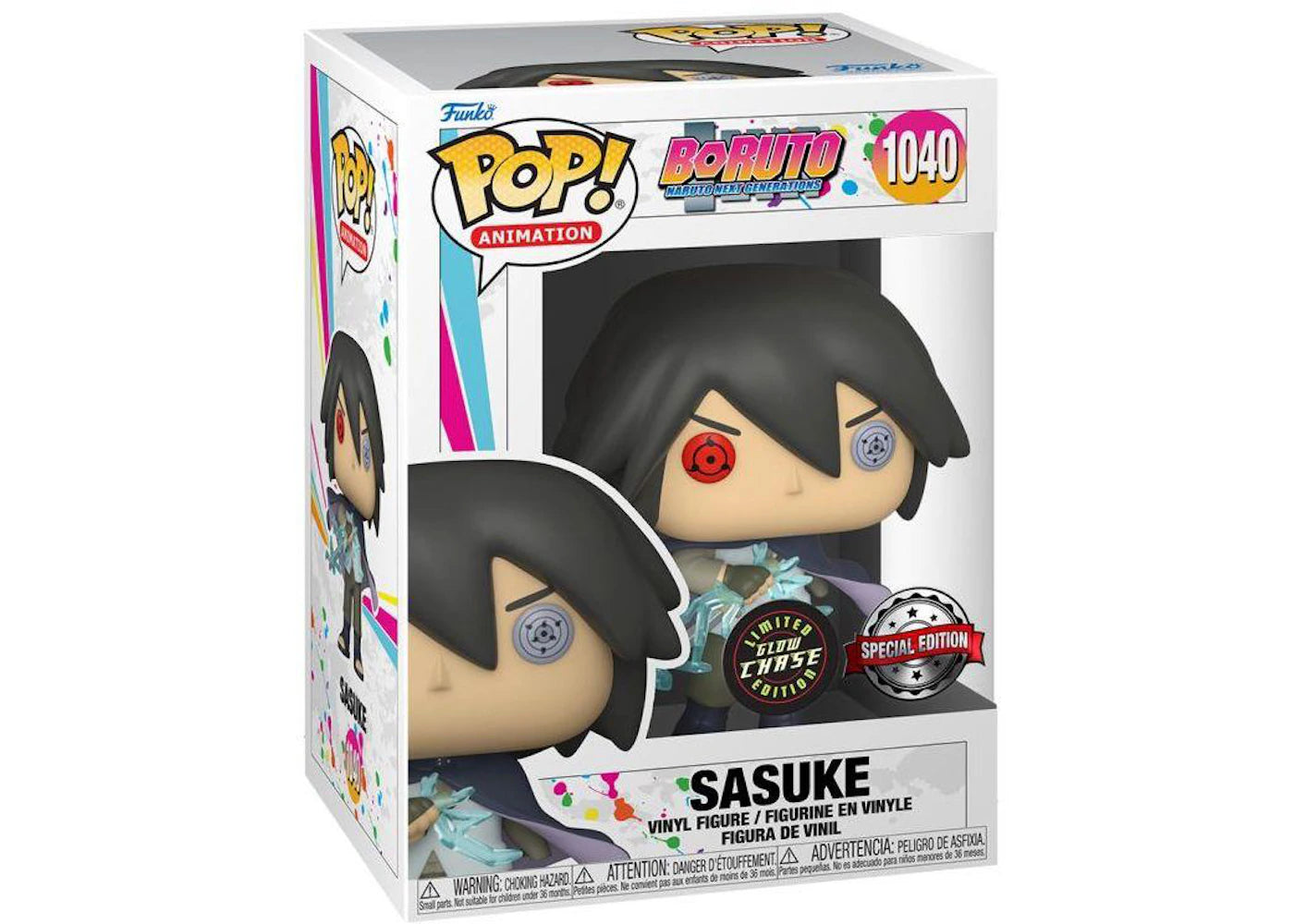 BORUTO NARUTO NEXT GENERATIONS SASUKE FUNKO POP #1040 LIMITED EDITION GLOW CHASE CHALICE COLLECTIBLES EXCLUSIVE