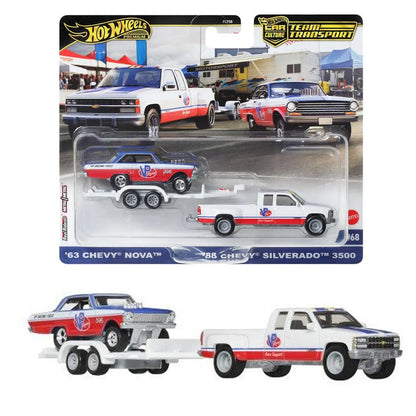 1/64 '63 CHEVY NOVA & '88 CHEVY SILVERADO 3500 - TEAM TRANSPORT