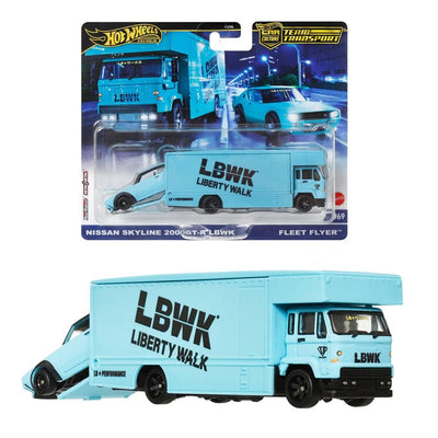 1/64 NISSAN SKYLINE 2000GT-R LBWK &amp; FLEET FLYER - TRANSPORTE DEL EQUIPO 