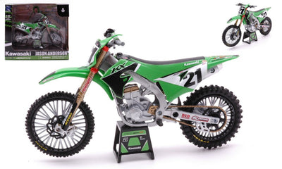 1/12 KAWASAKI FACTORY RACE TEAM BIKE J. ANDERSON GRN - NEW RAY