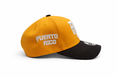 GORRA DE PUERTO RICO - MOSTAZA / DORADO Y NEGRO - PUERTO RICO BASEBALL CAP MUSTARD/ GOLD WITH BLACK