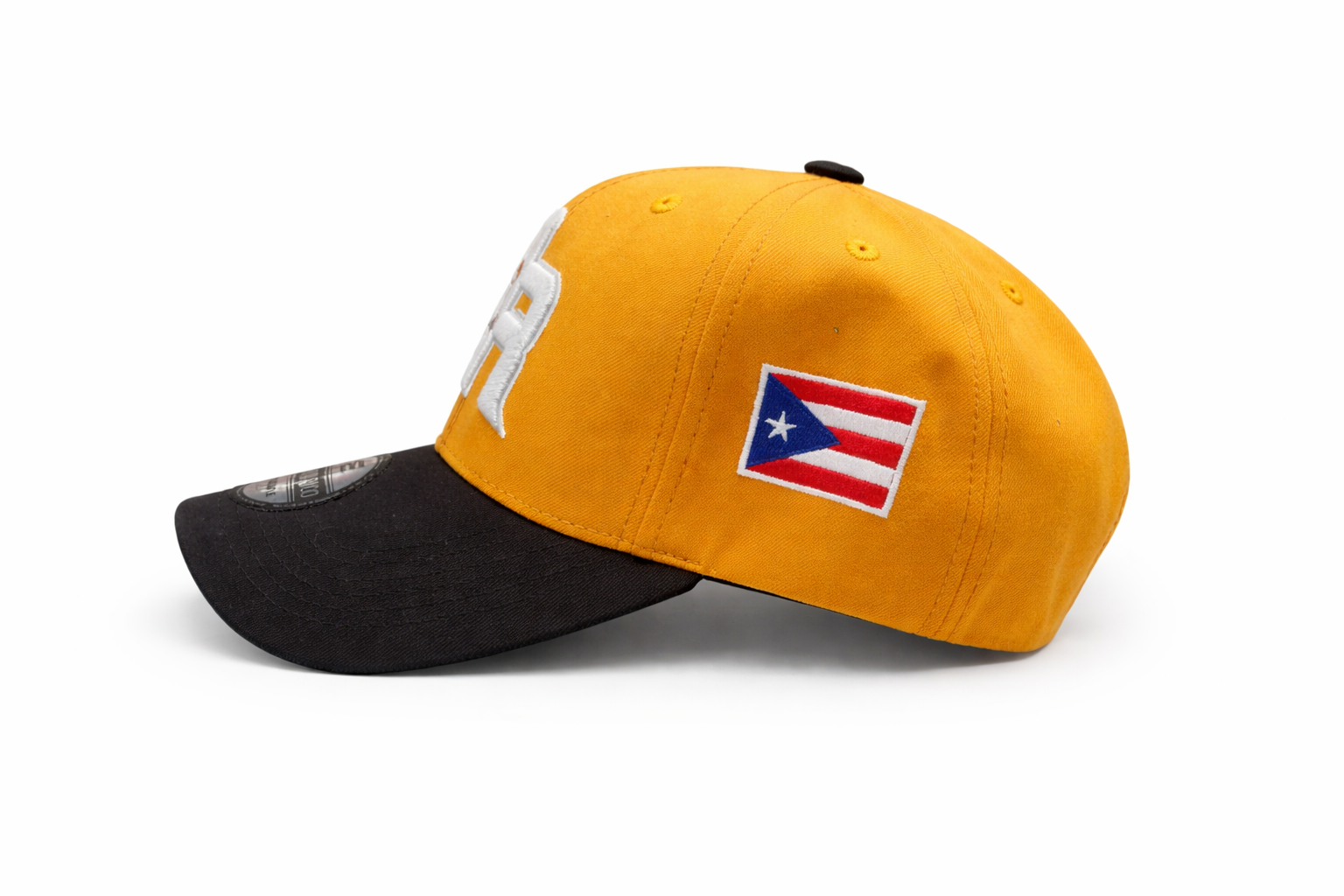 GORRA DE PUERTO RICO - MOSTAZA / DORADO Y NEGRO - PUERTO RICO BASEBALL CAP MUSTARD/ GOLD WITH BLACK