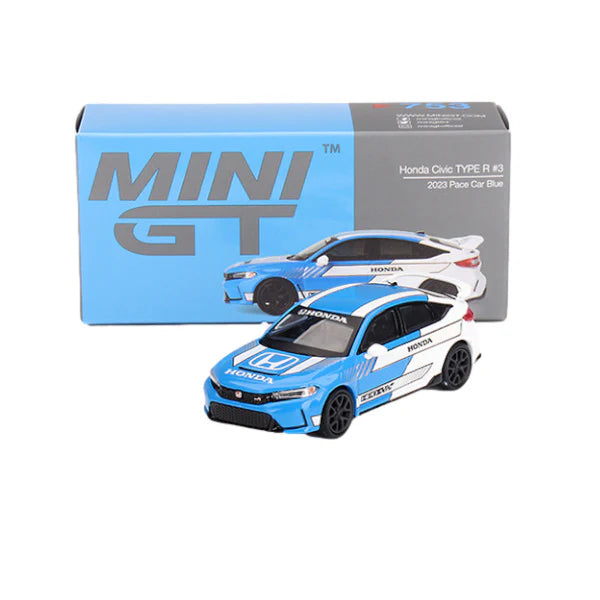 1/64 2023 HONDA CIVIC TYPE R #3 PACE CAR AZUL - MINI GT