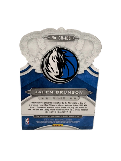 2019 JALEN BRUNSON CROWN ROYAL RED #CR-JBS 93/99 PANINI AUTOGRAPH