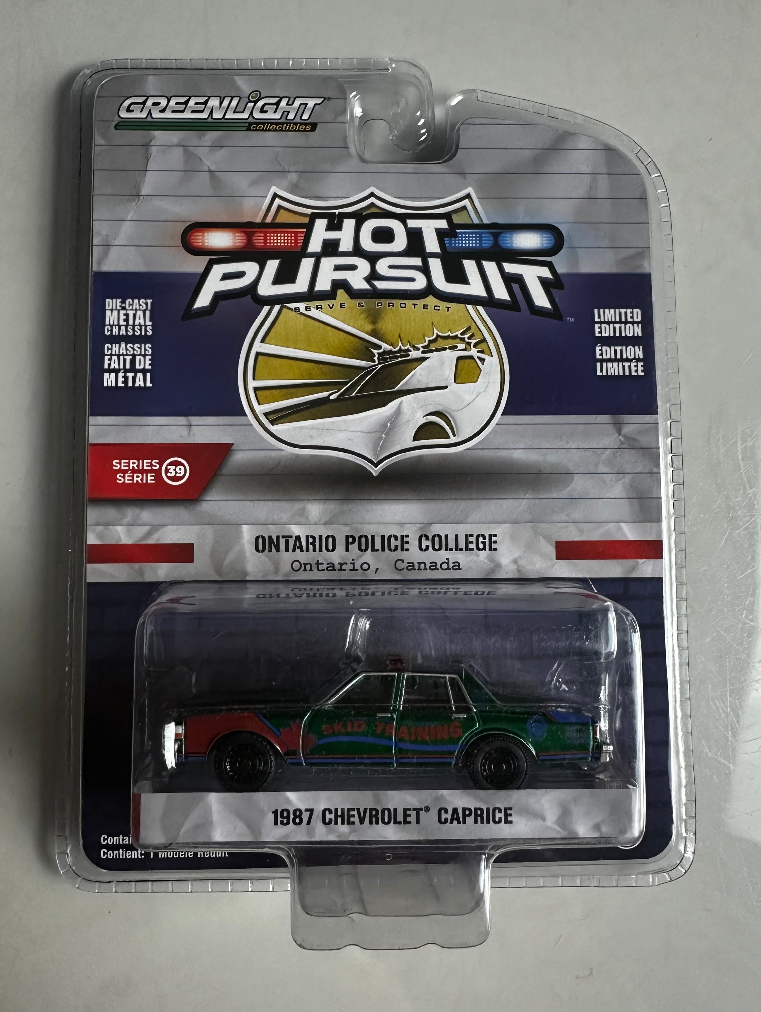 1/64 1987 CHEVROLET CAPRICE -HOT PURSUIT “CHASE” (GREEN FULL PAINT W/RUST)