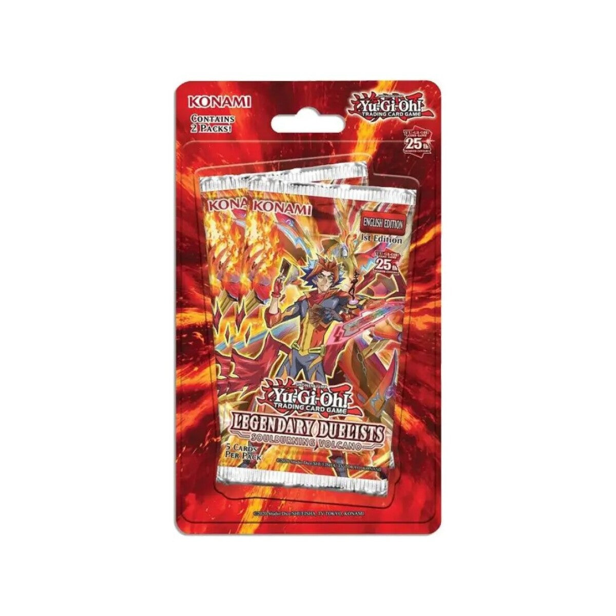 VOLCÁN QUEMADOR DE ALMAS LEGENDARIO DE DUELISTA, 2 PIEZAS, PAQUETE BLISTER - YUGIOH 